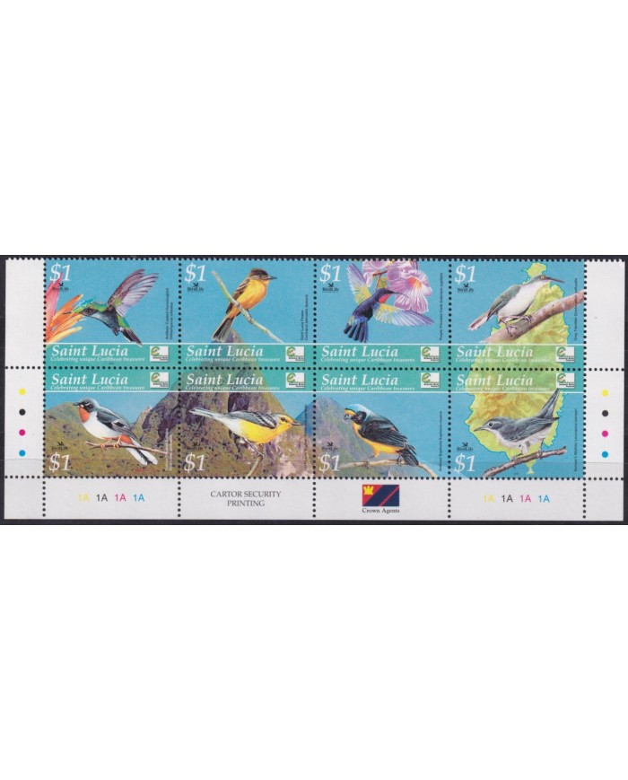 F-EX54207 ST LUCIA MNH 2001 BIRDLIFE BIRD AVES OISEAUX VÖGEL.
