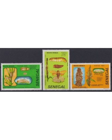 F-EX18655 SENEGAL MNH 1982 WWF INSECTS PEST HARMFUL WILDLIFE ORNITOLOGY.