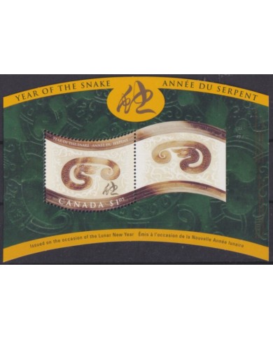 F-EX54727 CANADA MNH 2001 MOON CHINA YEAR OF SNAKE.