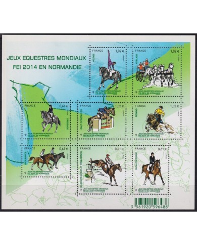 F-EX54186 FRANCE MNH 2014 WORLD EQUESTRIAN GAMES HORSE CABALLOS.