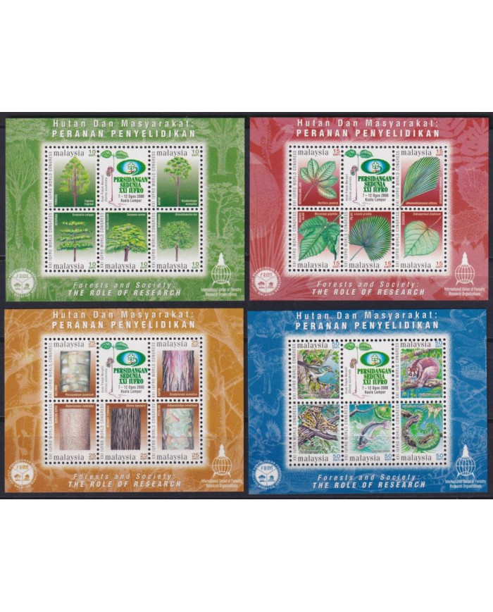 F-EX54733 MALAYSIA MNH 2000 FOREST & SOCIETY IUFRO CONGRESS BIRD SNAKE FISH.
