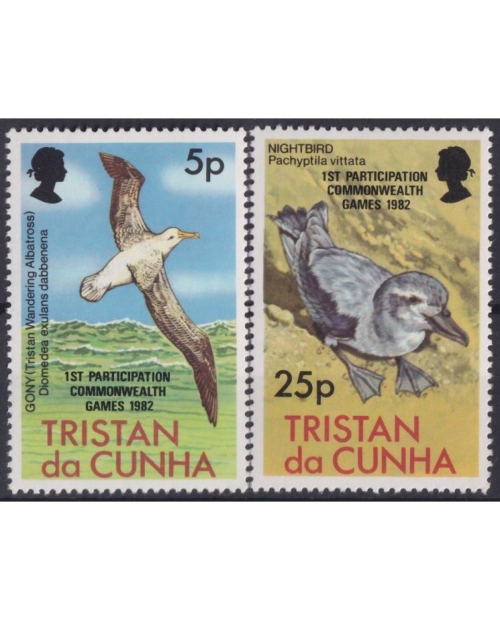 F-EX18664 TRISTAN DA CUNHA MNH 1982 COMMOWEALTH GAMES BIRD AVES PAJAROS.