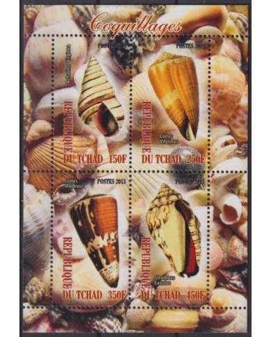 F-EX54780 CHAD TCHAD MNH 2013 MARINE WILDLIFE SHELL SNAIL CORAL REEF.