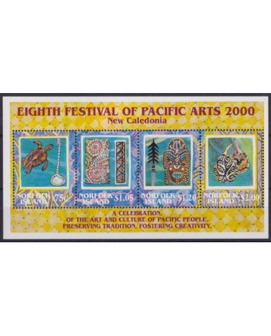 F-EX54784 NORFOLK IS MNH 2000 FESTIVAL OF PACIFIC ARTS MASK TURTLE.
