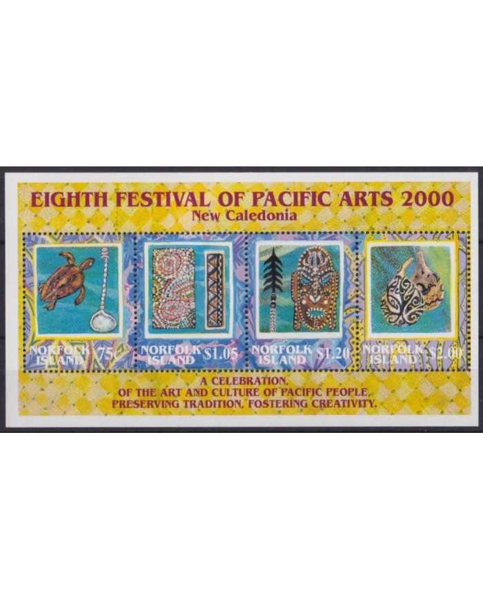 F-EX54784 NORFOLK IS MNH 2000 FESTIVAL OF PACIFIC ARTS MASK TURTLE.