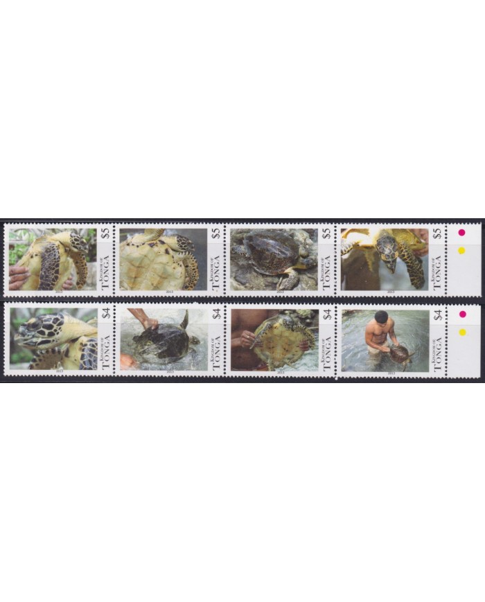 F-EX54142 TONGA MNH 2013 MARINE WILDLIFE SEA TROPICAL FISH CORAL REEF TURTLE.
