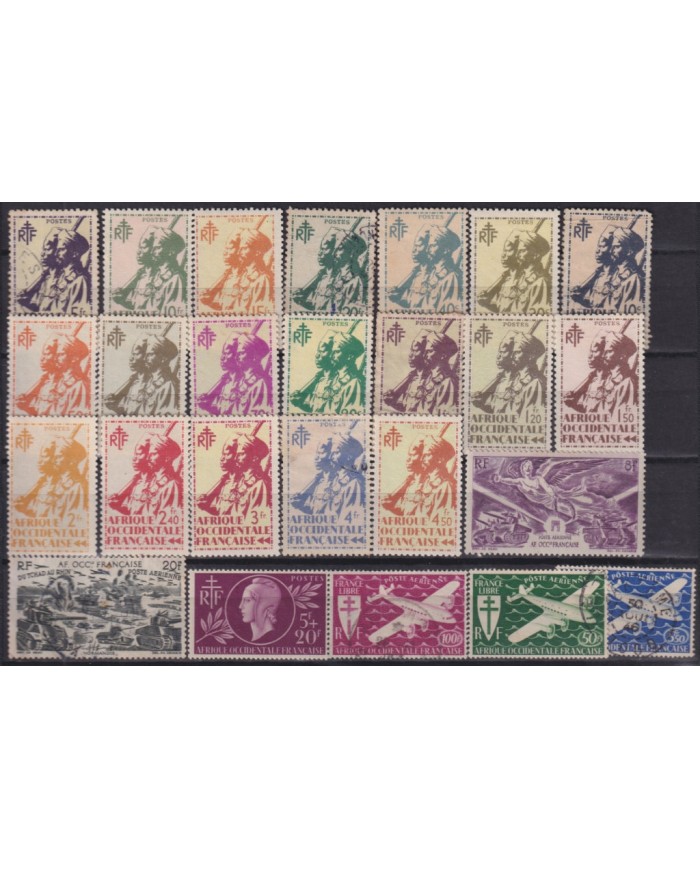 F-EX49014 AFRIQUE OCCIDENTALE FRANCE COLONIES STAMPS LOT.