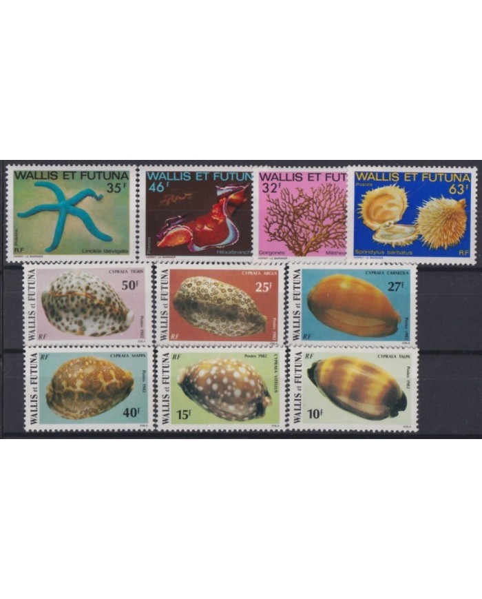 F-EX18684 WALLIS ET FUTUNA MNH SEA MARINE LIFE WILDLIFE SHELL SNAIL CORAL ANEMONE.
