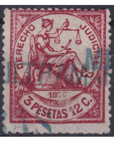 F-EX49149 PUERTO RICO 1876 3.12ptas “MUESTRA DE ULTRAMAR” PROOF DERECHO JUDICIAL.