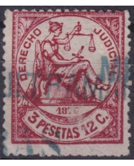 F-EX49149 PUERTO RICO 1876 3.12ptas “MUESTRA DE ULTRAMAR” PROOF DERECHO JUDICIAL.