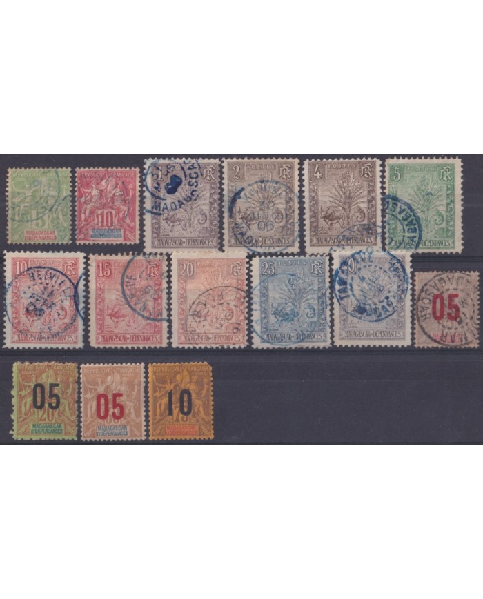 F-EX49288 MADAGASCAR FRANCE COLONIES STAMP LOT.