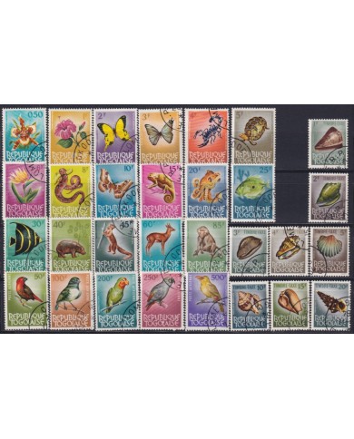F-EX49374 TOGO 1964-65 FAUNA BIRD BUTTERFLIES COMPLETE SET USED.