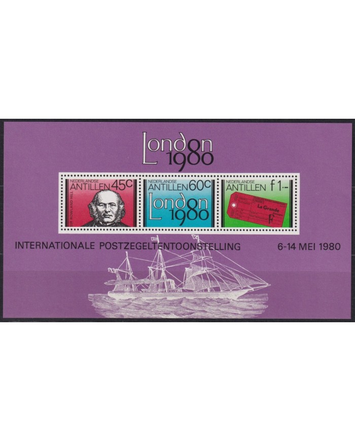 F-EX53182 NEDERLAND ANTILLES MNH 1980 ROWLAND HILL LONDON EXPO SHIP.