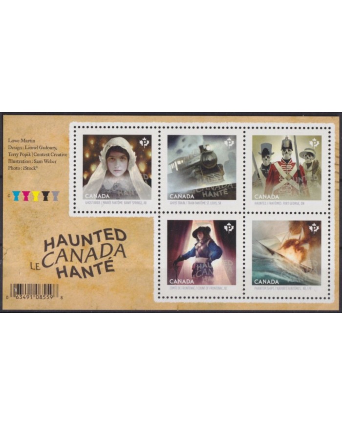 F-EX54647 CANADA MNH 2014 HAUNTED HOLOGRAMMS PHANTOMS SHIP BRIDE TRAIN SOLDIER.