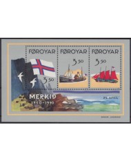 F-EX54631 FAROYAR FAROE IS MNH 1990 MERCHANT SHIP & FLAG.