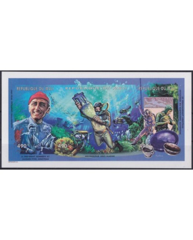 F-EX54638 MALI MNH 1998 IMPERF JACQUES COUSTEAU SUBMARINE EXPLORATION SHIP ARCHEOLOGY.