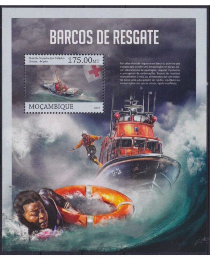 F-EX54650 MOZAMBIQUE MNH 2013 RESCUE SHIP BORDER GUIARD.