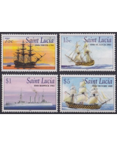 F-EX54660 ST LUCIA MNH 2002 HISTORIC BATTLESHIP SHIP HMS VICTORY.