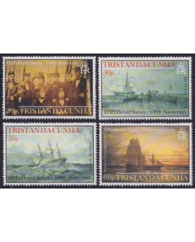 F-EX54449 TRISTAN DA CUNHA MNH 2002 HMS HERALD SURVEY 150th ANNIV BOAT SHIP.