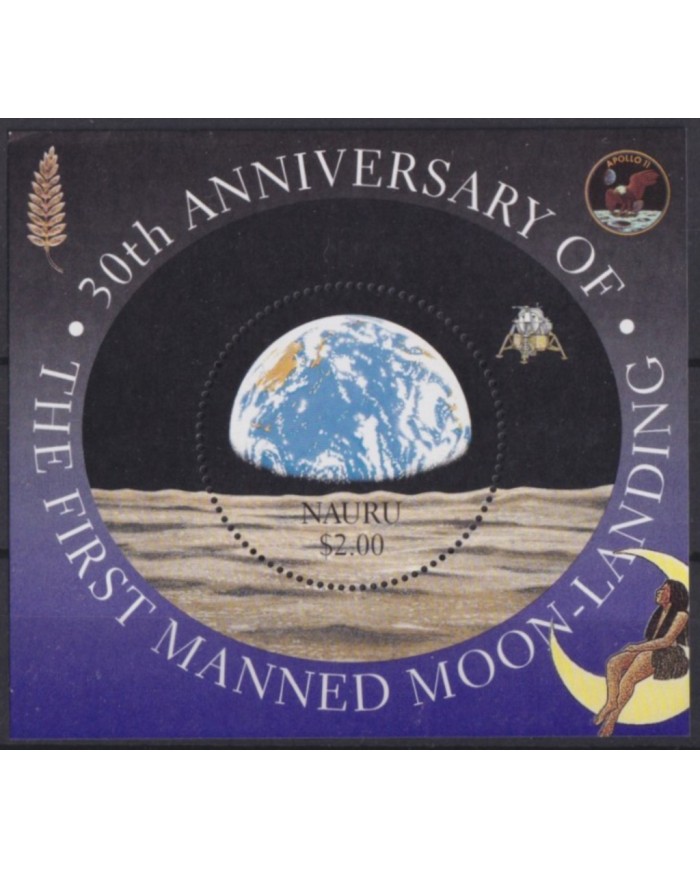 F-EX54923 NAURU IS MNH 1999 30th ANNIV FIRST MANNED MOON SPACE COSMOS.