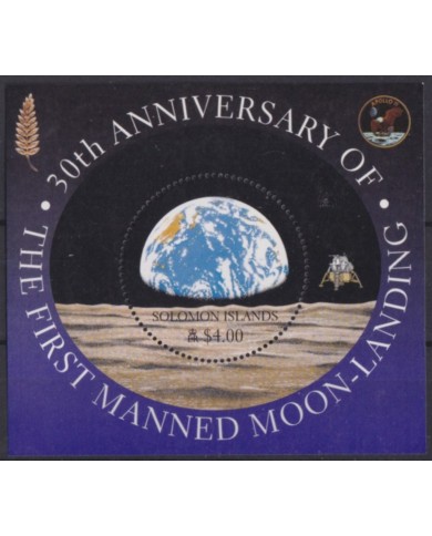 F-EX54961 SOLOMON IS MNH 1999 30th ANNIV FIRST MANNED MOON SPACE COSMOS.