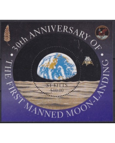 F-EX54959 ST KITTS IS MNH 1999 30th ANNIV FIRST MANNED MOON SPACE COSMOS.
