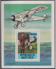 F-EX54373 UPPER VOLTA MNH 1976 LINDBERGHT HISTORY OF AVIATION AVION AIRPLANE.