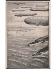 F-EX50401 GERMANY WWI 1915 ZEPPELIN POSTCARD WAR PROPAGANDA.