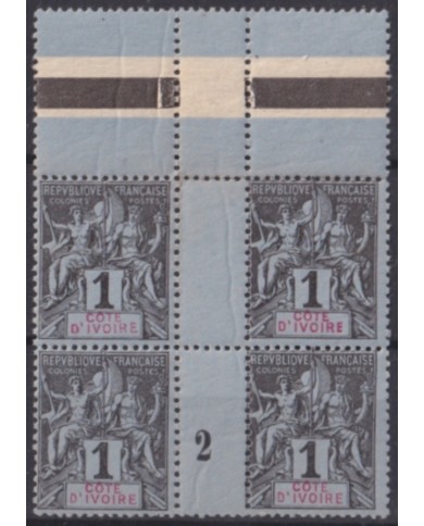 F-EX50555 FRANCE COTE DE IVORE YVORY COAST 1894 MNH BLOCK.