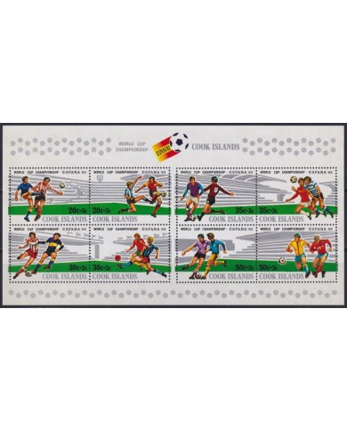 F-EX54151 COOK IS MNH 1982 SPAIN SOCCER WORLD CUP SHEET FOOTBALL.