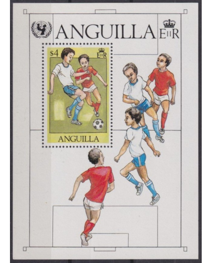 F-EX54382 ANGUILLA MNH 1979 UNICEF CHILDREN GAMES FOOTBALL SOCCER.