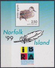 F-EX54988 NORFOLK IS MNH 1999 BIRDS AVES OISEAUX VÖGEL IBRA PHILATELIC EXPO.