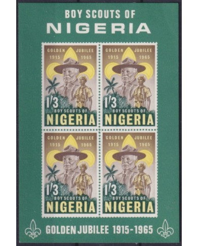 F-EX54866 NIGERIA MH 1965 GOLDEN JUBILEE BOYS SCOUT LORD BADEM POWELL.