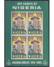 F-EX54866 NIGERIA MH 1965 GOLDEN JUBILEE BOYS SCOUT LORD BADEM POWELL.