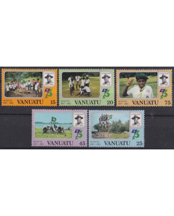 F-EX54865 VANUATU MNH 1982 75th ANNIV BOYS SCOUT LORD BADEM POWELL.