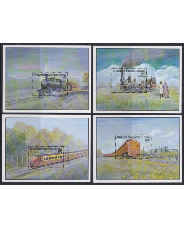 F-EX54264 CONGO MNH 2001 CLASSIC LOCOMOTIVE RAILROAD TRAIN FERROCARRIL.