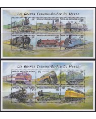F-EX54263 CONGO MNH 2001 CLASSIC LOCOMOTIVE RAILROAD TRAIN FERROCARRIL.