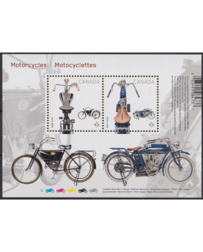 F-EX54999 CANADA MNH 2013 MOTORCYCLE TRANSPORT CYCLE.