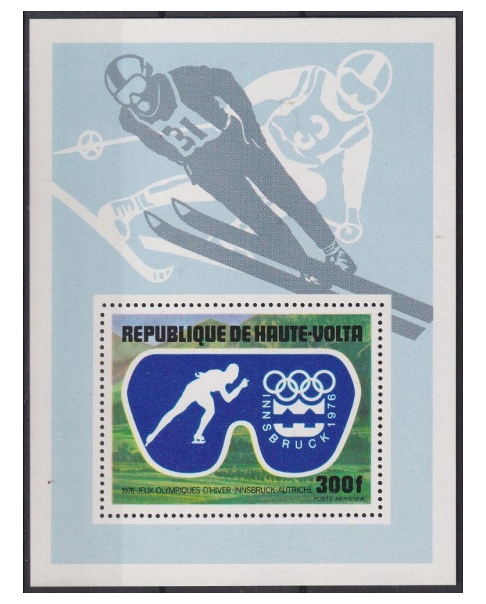 F-EX54377 UPPER VOLTA MNH 1976 WINTER OLYMPIC GAMES INNSBRUCK SKI.