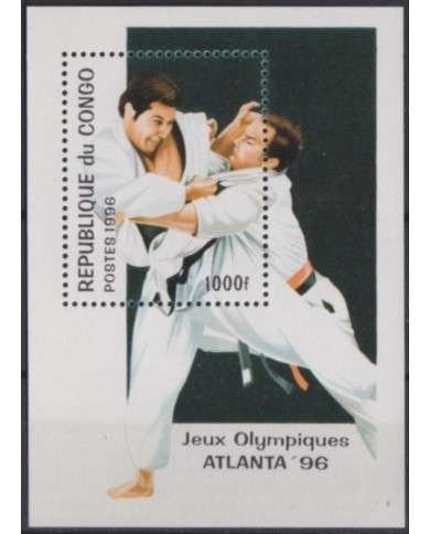 F-EX54582 CONGO MNH 1996 OLYMPIC GAMES ATLANTA JUDO SHEET.
