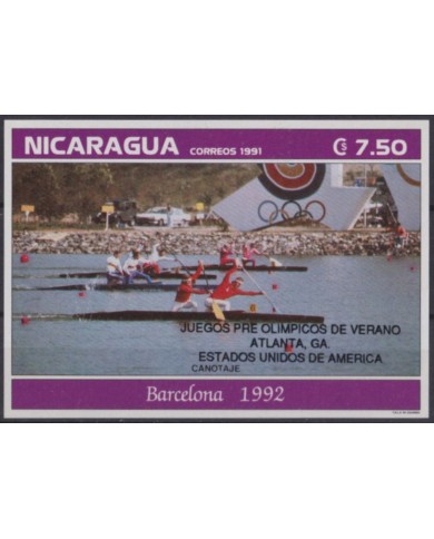 F-EX54763 NICARAGUA MNH 1992 OLYMPIC GAMES BARCELONA CANOEING SHIP.