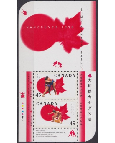 F-EX54983 CANADA MNH 1998 MARTIAL ARTS SUMO BASHO FIGHTING.