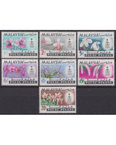 F-EX54935 MALAYSIA PELAU PANANG MNH 1965 FLOWER FLORES ORCHID ORQUIDEAS.