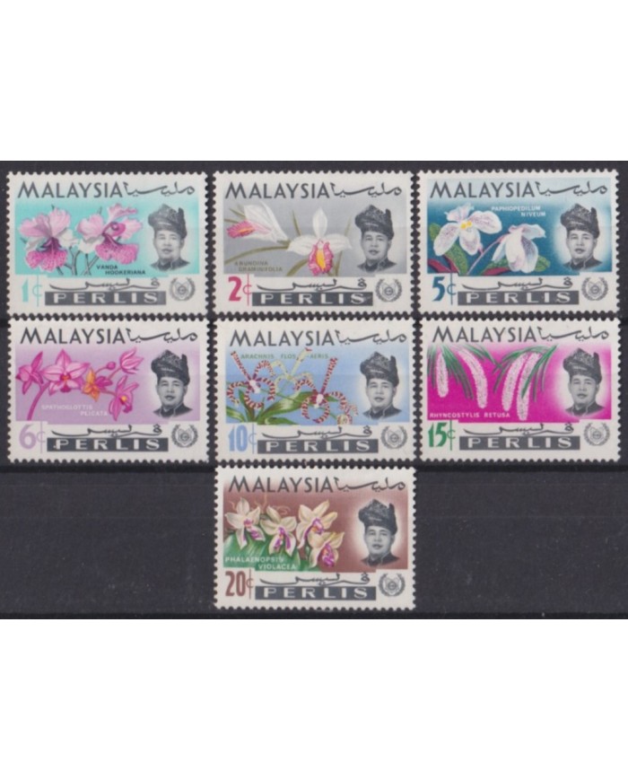 F-EX54936 MALAYSIA PERLIS MNH 1965 FLOWER FLORES ORCHID ORQUIDEAS.