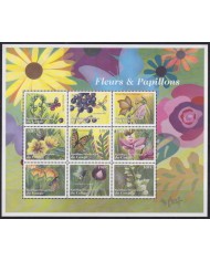 F-EX54232 CONGO MNH 2001 BUTTERFLIES PAPILLON FLOWER FLORES ORCHID ORQUIDEAS.