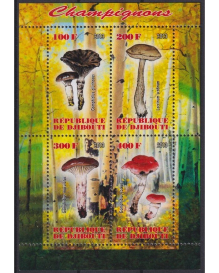 F-EX54868 DJIBOUTI MNH 2013 MUSHROOMS FLOWER FLORES ORCHID ORQUIDEAS.