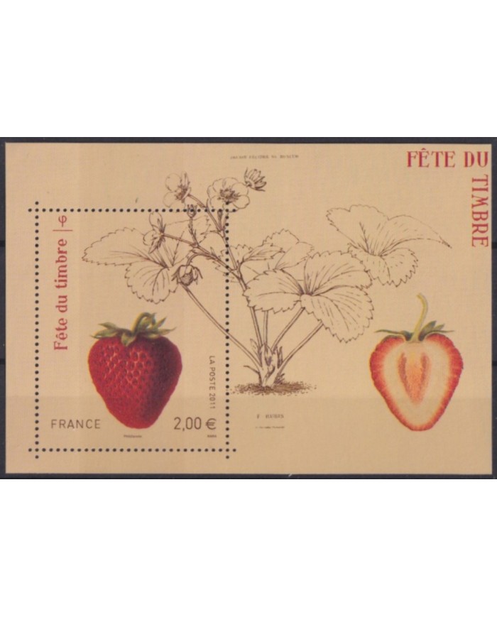 F-EX54874 FRANCE MNH 2011 FRUIT STRAWBERRY FLOWER FLORES ORCHID ORQUIDEAS.