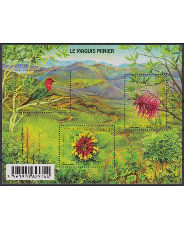 F-EX54914 NEW CALEDONIE MNH 2014 FLOWER FLORES PARROT FINCH BIRD FLORA.