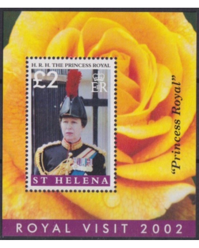 F-EX54912 ST HELENA MNH 2002 QUEEN ROYAL VISIT ROSE FLOWER FLORES.
