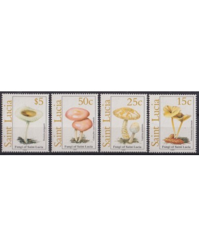 F-EX54904 ST LUCIA MNH 1989 FUNGI MUSHROOMS BOTANICAL.